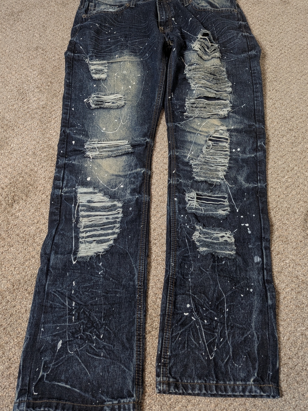 Decibel Stacked Paint Splatter Jeans 36x34